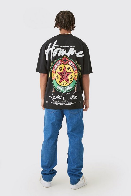 Lockere Jeans in Blau mit Sternen