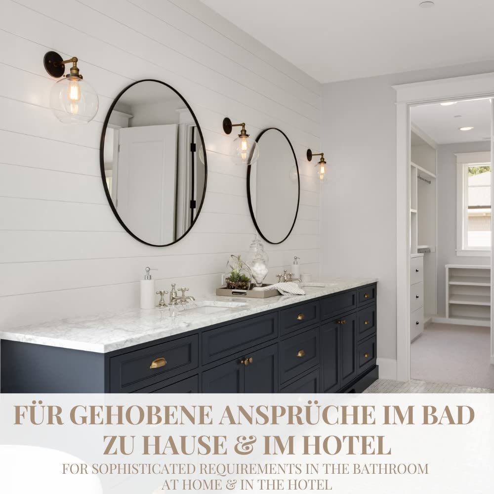 Carenesse Handtuch Set 4x Handtuch, 2x Duschtuch, 2x Badvorleger grau, 8-tlg. Set, Baumwolle, Waffelmuster & Bordüre I Frottee Handtücher fusselfrei & saugstark