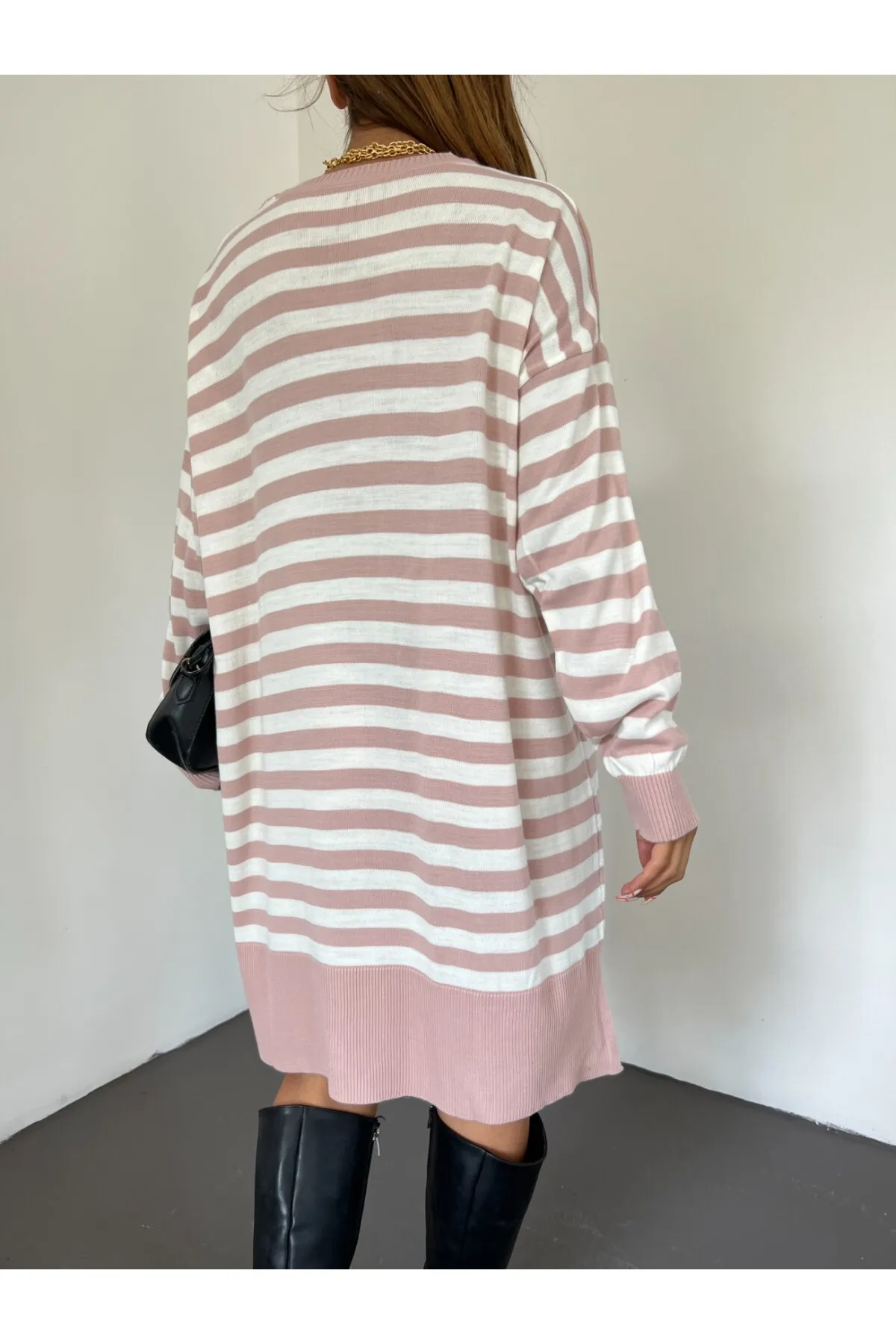 Modamorfo  Rundhals-Hijab-Tunika aus lockerem Strick