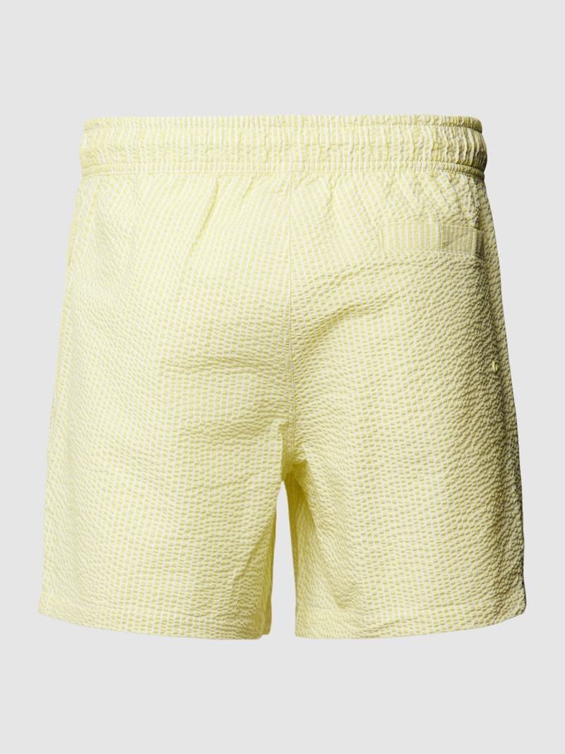 Badehose mit Strukturmuster Modell 'PEDRO' in hellgelb