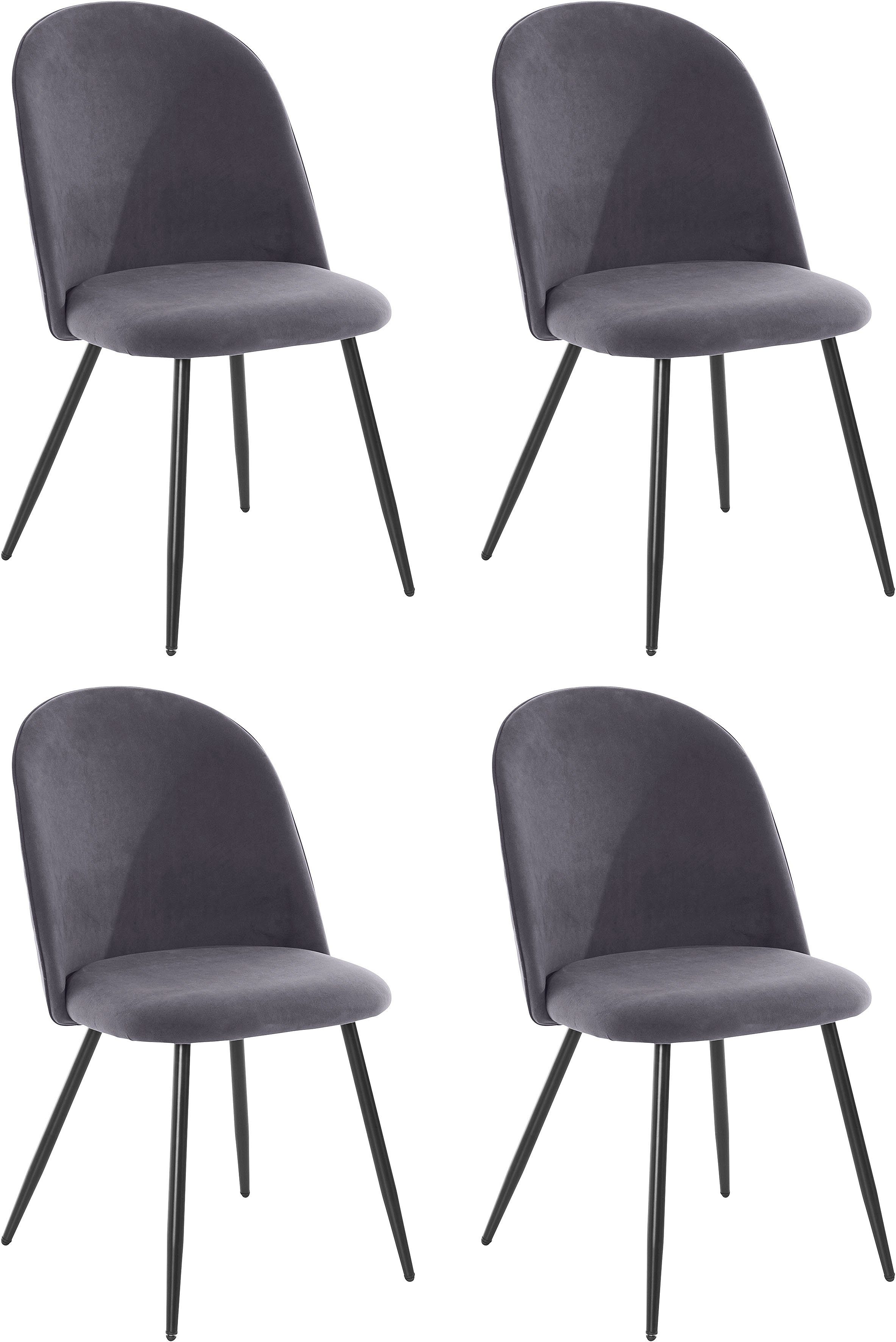 HELA 4-Fußstuhl SHIRIN (Set, 2 St), Rücken außen mit Rautensteppung