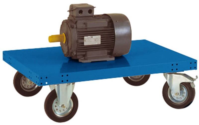 Manuflex Plattformwagen TRANSOMOBIL für 400 Kg Brillantblau 640 x 1.213 mm