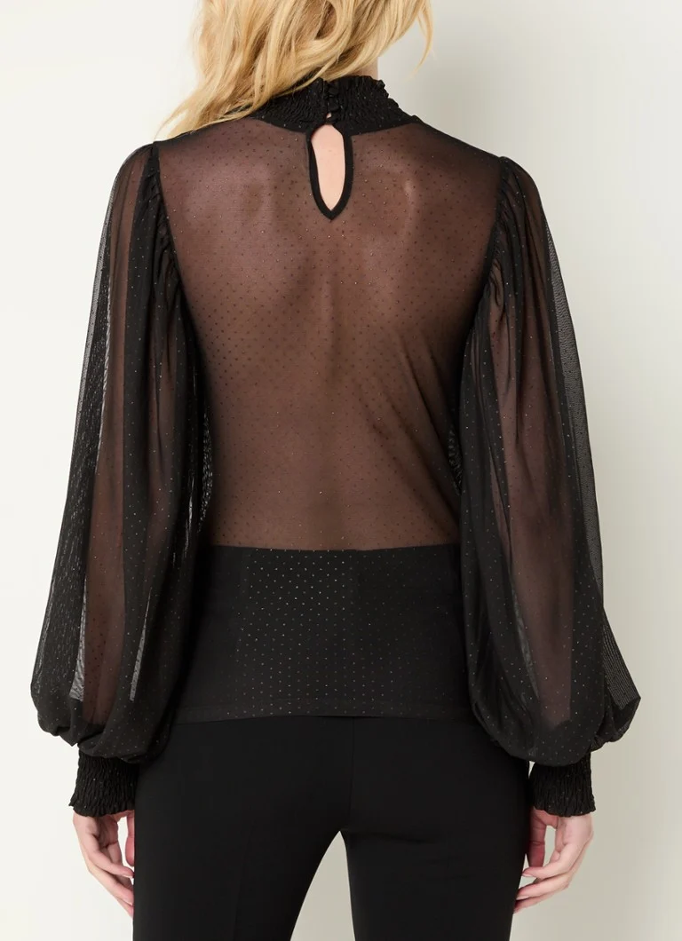 Bruuns Bazaar Silke semi-transparent top with dots print