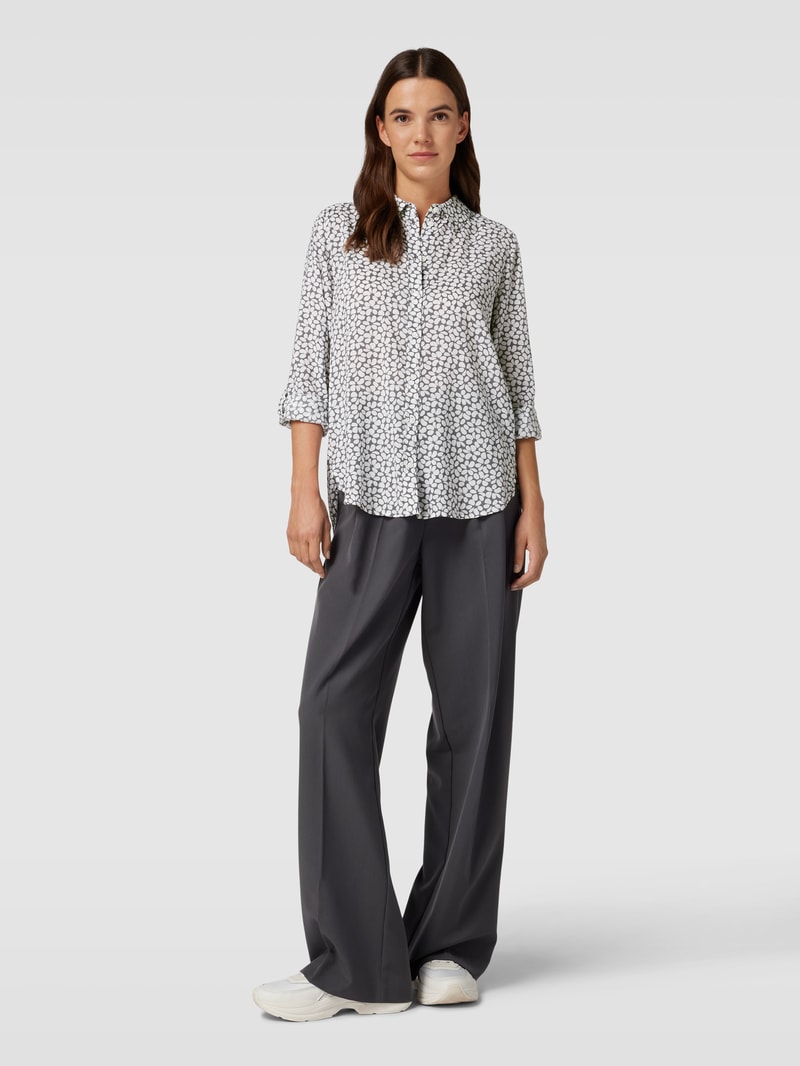 Bluse mit Allover-Muster in hellgrau