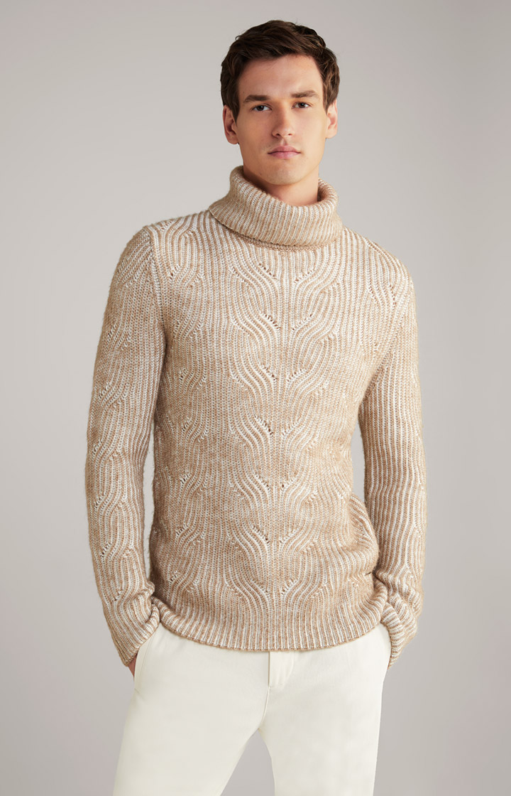 Strickpullover Hairo in Braun/Offwhite