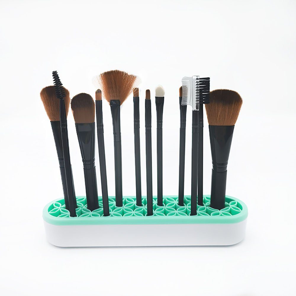 Runxizhou Kosmetikkoffer Pinselhalter Silikon Make-up Pinselhalter Organizer, Grün (1-tlg)