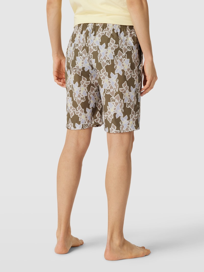 Pyjama-Shorts mit Allover-Muster Modell 'Night & Day' in khaki