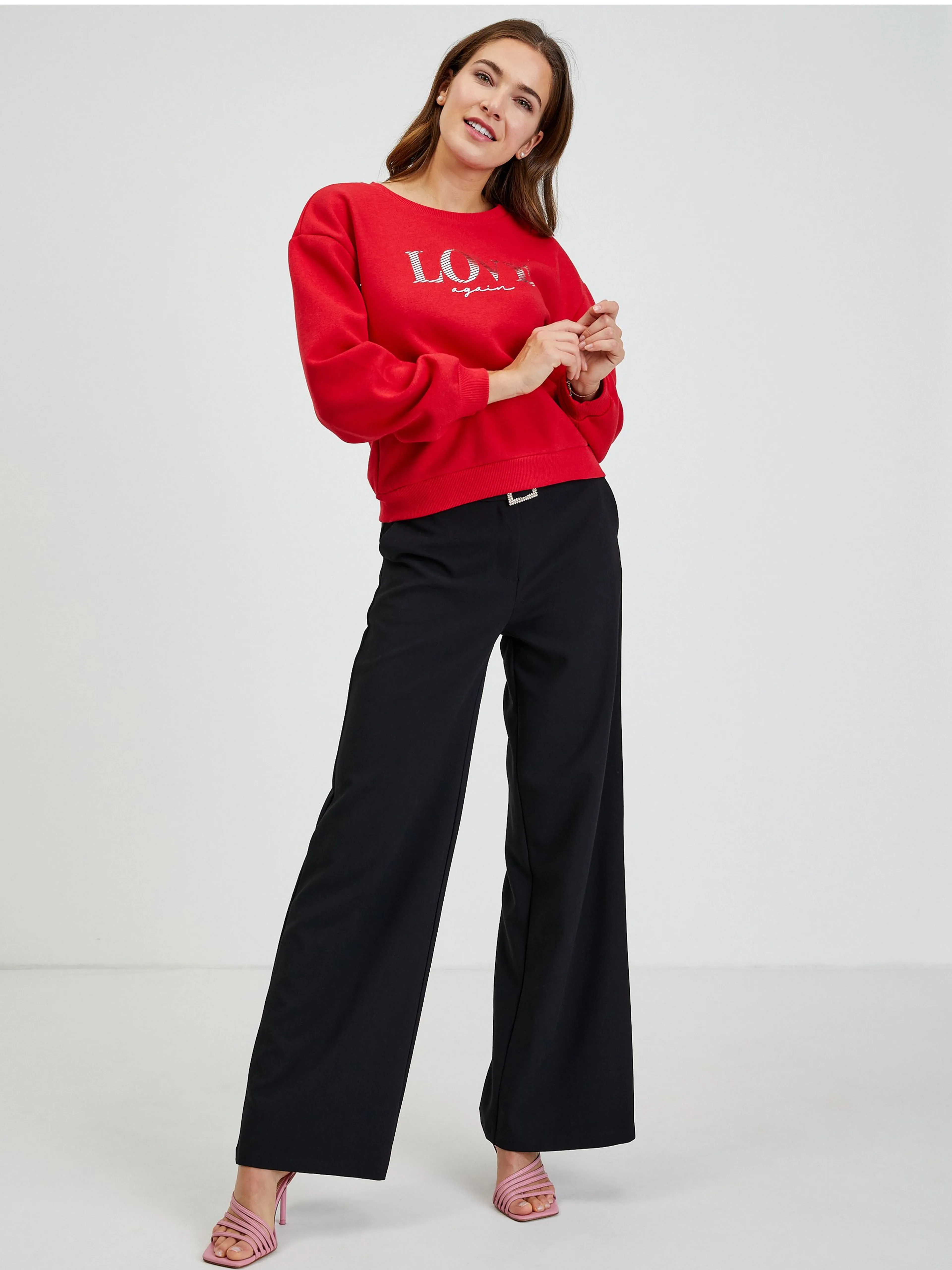 Rotes lockeres Damen Sweatshirt ORSAY