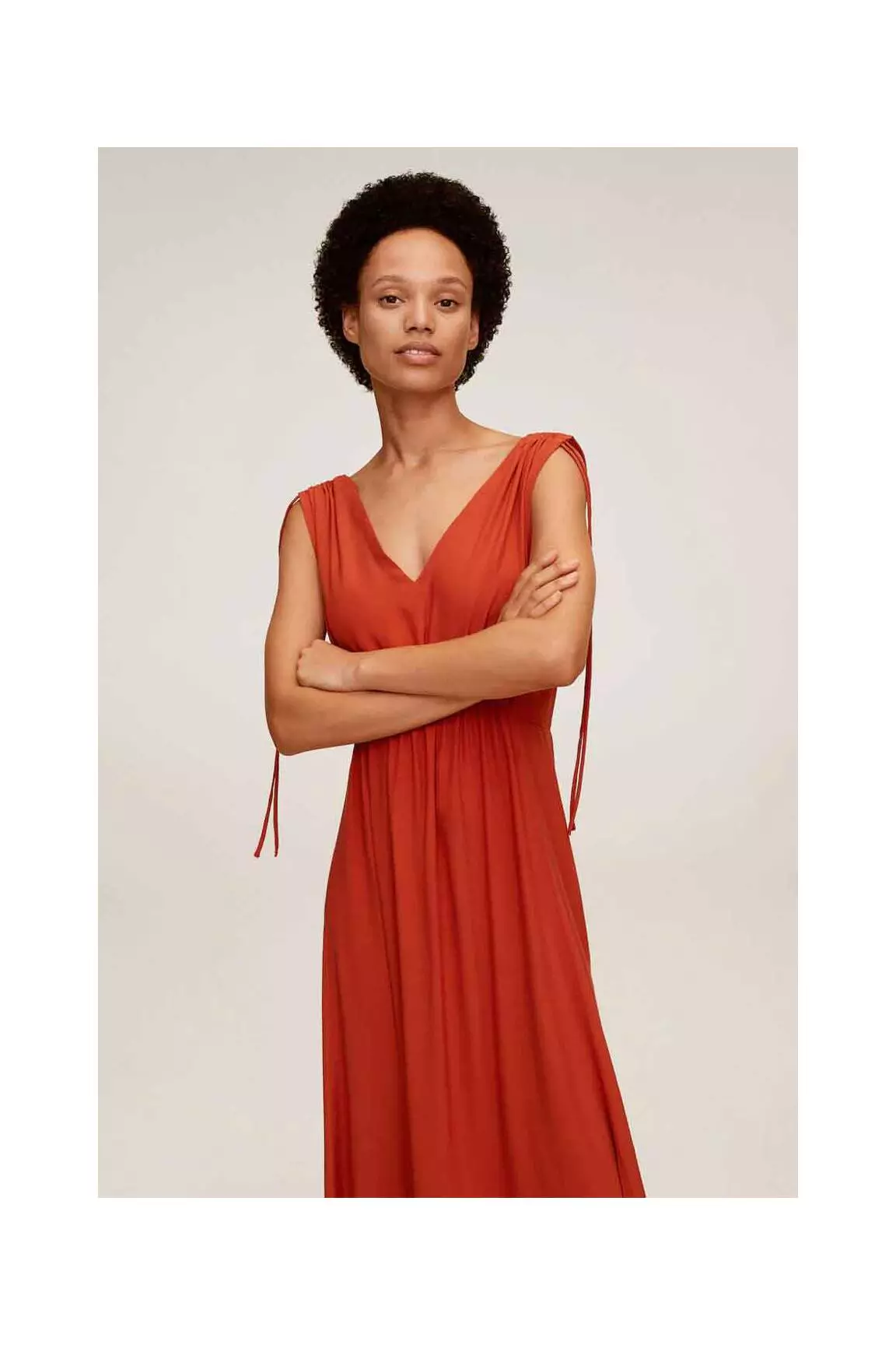 Mango Robes Longues Femme couleur orange