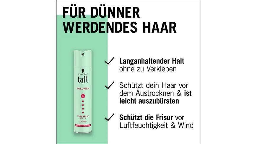 TAFT Haarspray Volumen dünner werdendes Haar 250 ml Haltegrad 5 - sehr starker Halt 250 ml