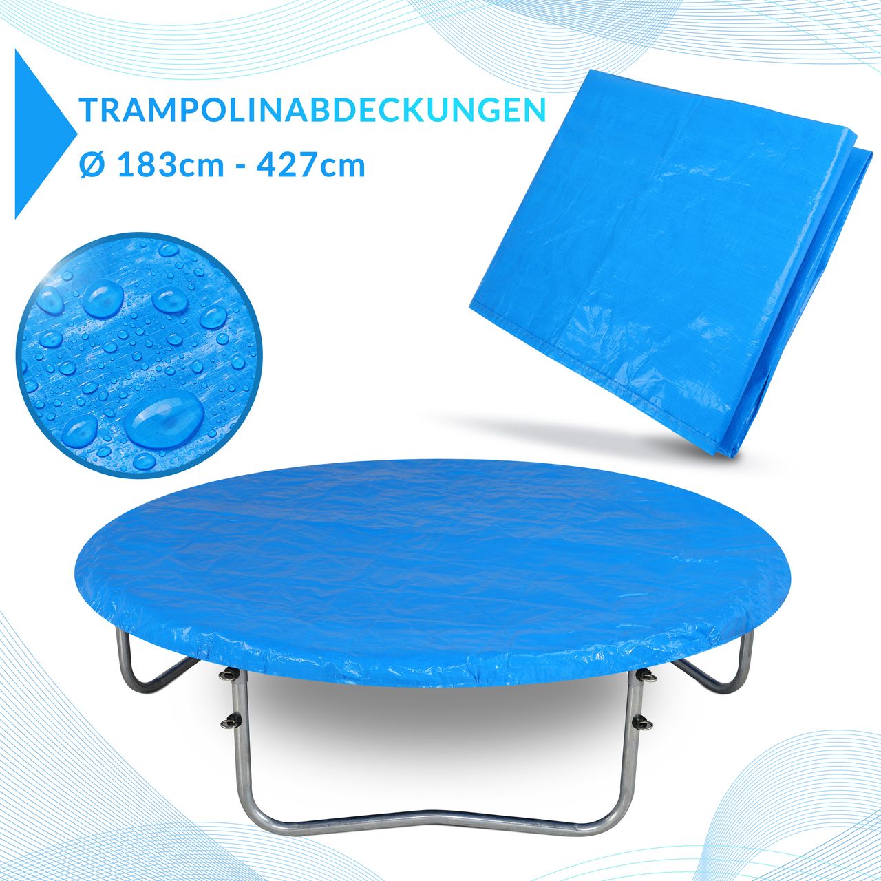 Monzana Abdeckung Trampolin 305cm blau