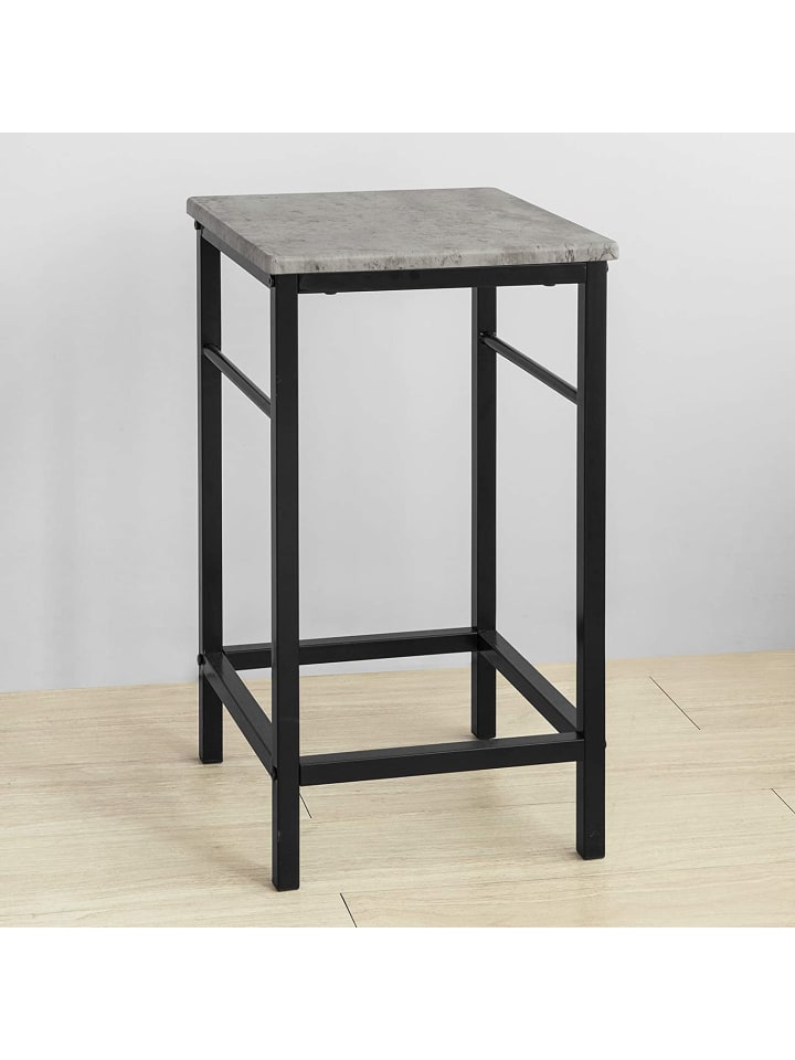 SoBuy Bartisch in Hellgrau und Schwarz - Tisch(B)80 x (H)88 x (T)50cm/Stuhl(B)32 x (H)57 x (T)32cm günstig kaufen onesize