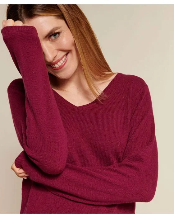 Pull col V en pur cachemire