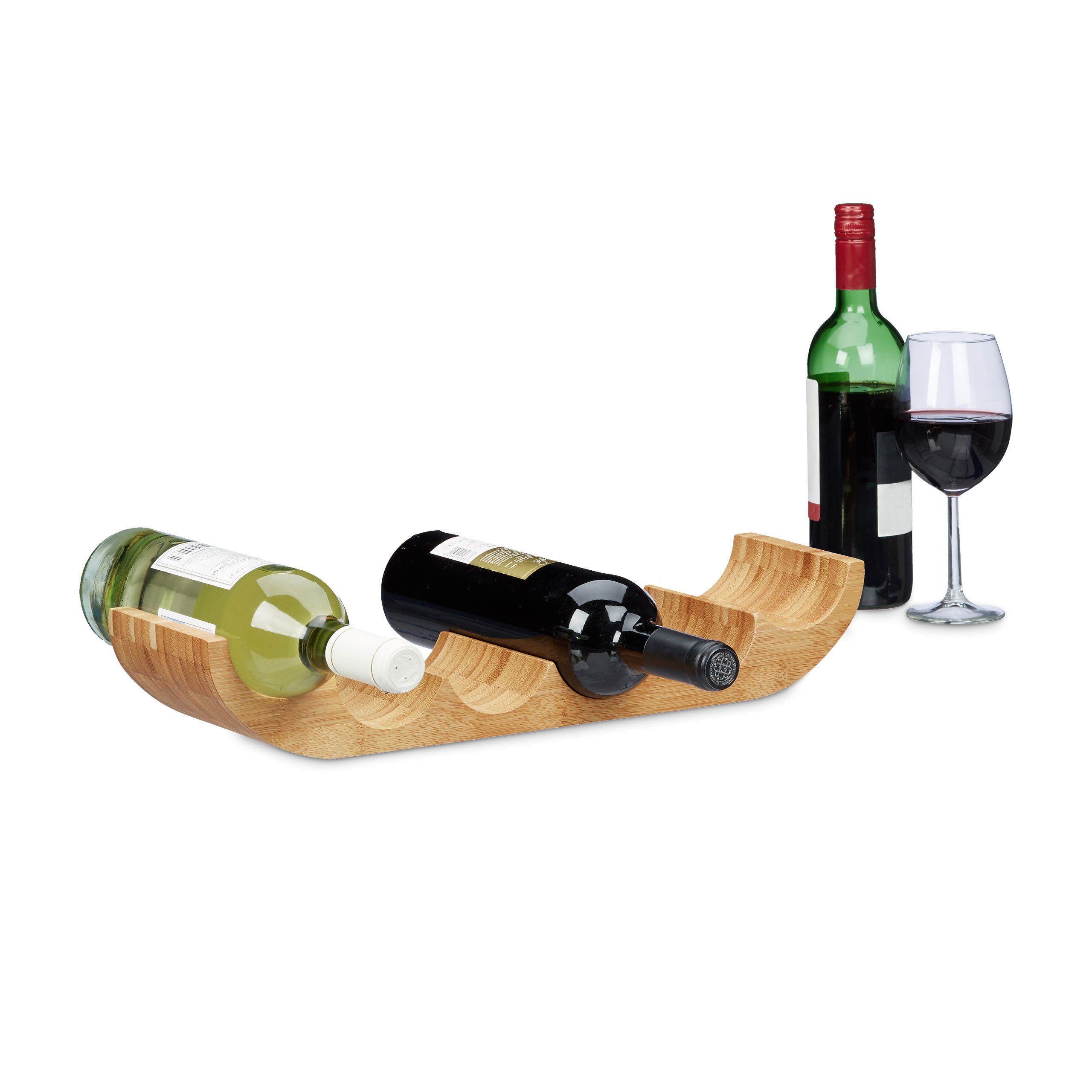 relaxdays Weinregal Weinregal Bambus 6 Flaschen