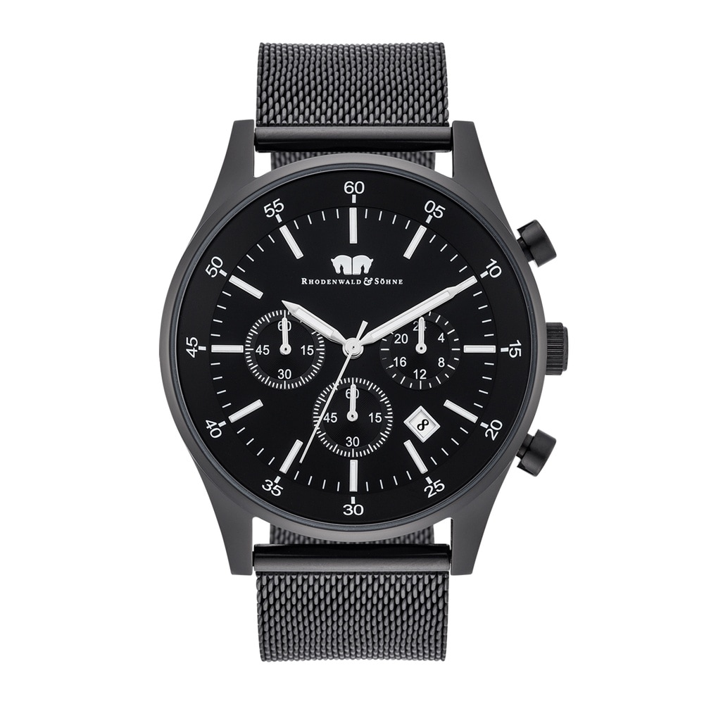 Rhodenwald & Söhne Chronographe Goodwill en Acier inoxydable en Noir Montre