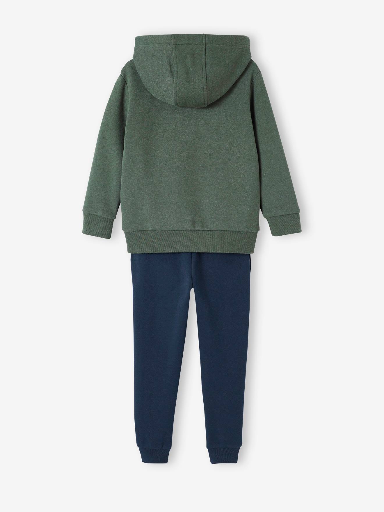 Ensemble sport garçon sweat à capuche et jogging en molleton marine