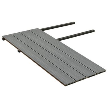 Teppichboden WPC Terrassendielen mit Zubehör Braun und Grau 10 m² 4 m, vidaXL
