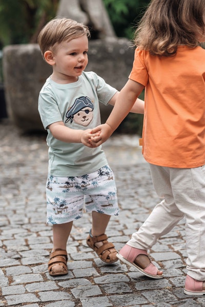 T-Shirt kurzarm, hellgrün für Jungs