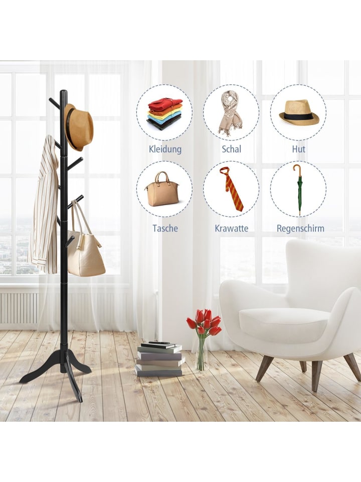 COSTWAY Garderobenständer 175cm in Schwarz günstig kaufen onesize
