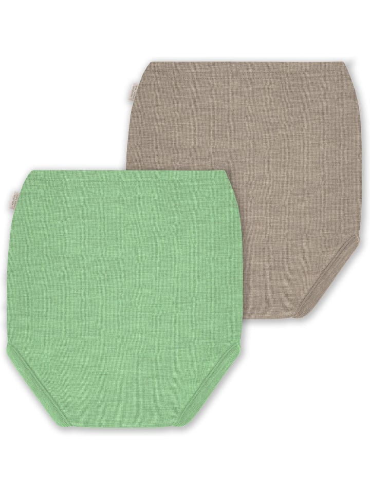Normani Outdoor Sports 2er Pack Baby Merino Windelhose Tokoroa in Beige/Grün günstig kaufen
