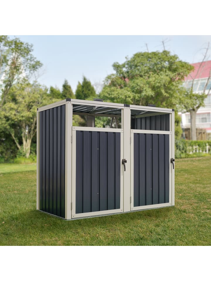 pro.tec Mülltonnenbox Tarbek für 2 Tonnen in Anthrazit (B)146cm günstig kaufen onesize
