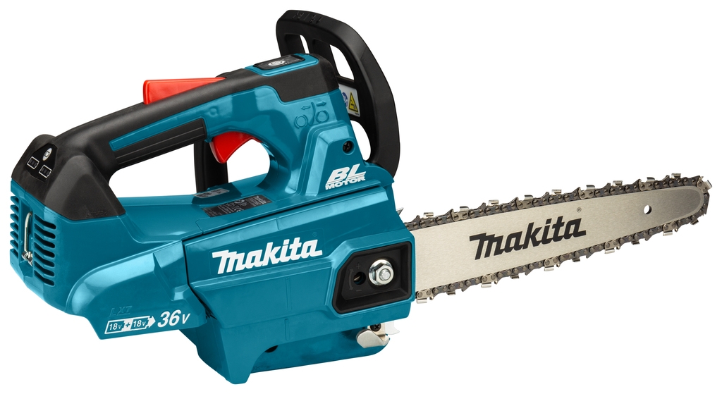 Makita DUC256CZ 2 x 18 V rezbarska verižna žaga z zgornjim ročajem 25 cm brez baterij in polnilnika