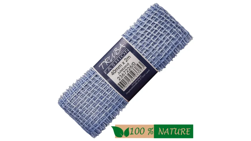 TRUBA 100% Natur Juteband royalblau 2 m