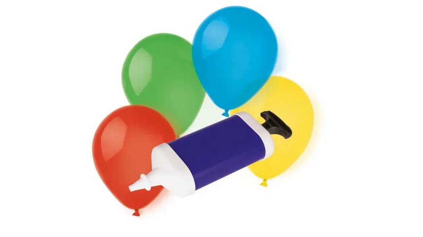 Amscan - 10 Latex Ballons mit Pumpe, farblich sortiert