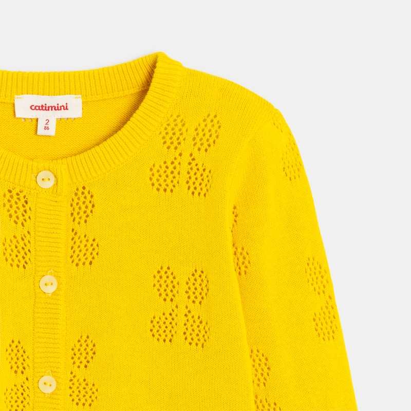 Cardigan bébé fille jaune en tricot Catimini