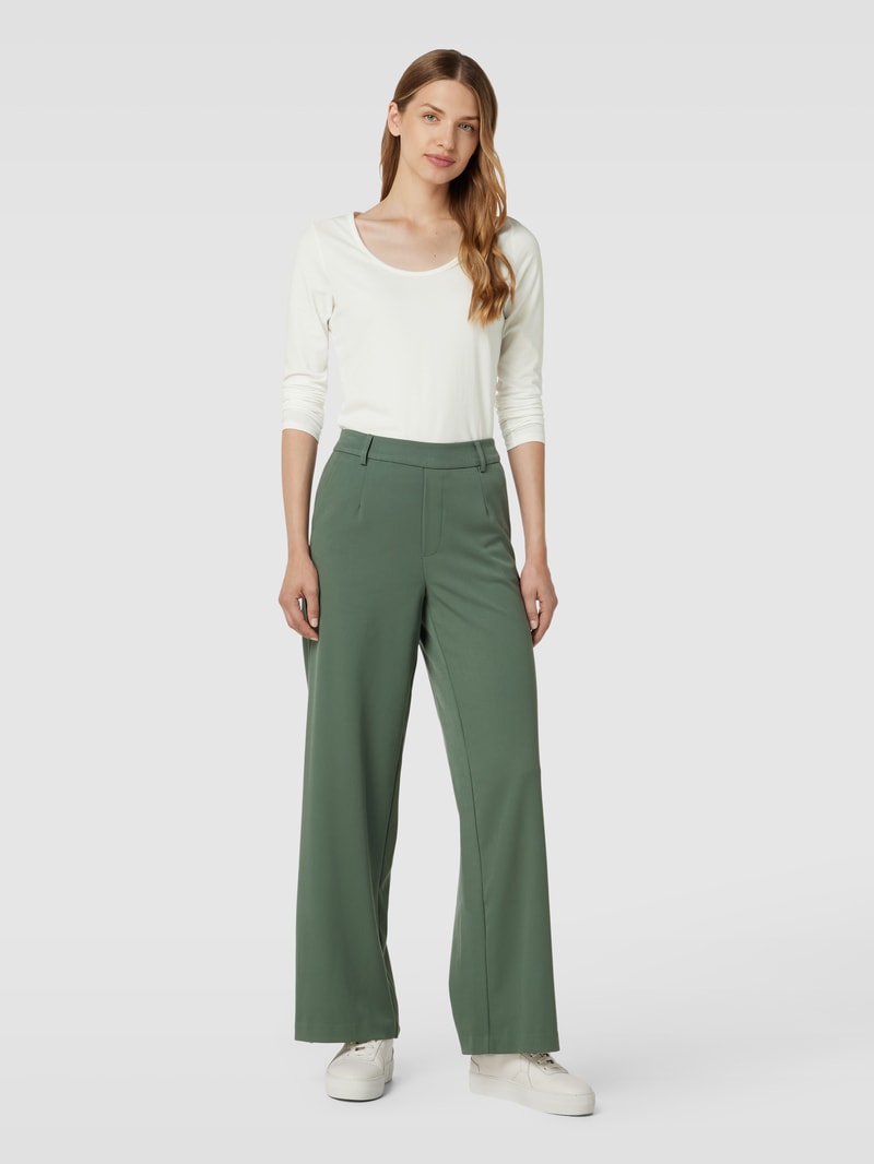 Longsleeve mit U-Ausschnitt Modell 'Basic' in weiß