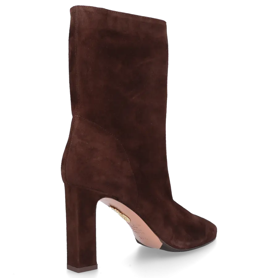 Aquazzura - Klassische Stiefeletten MANZONI 85 Veloursleder - braun