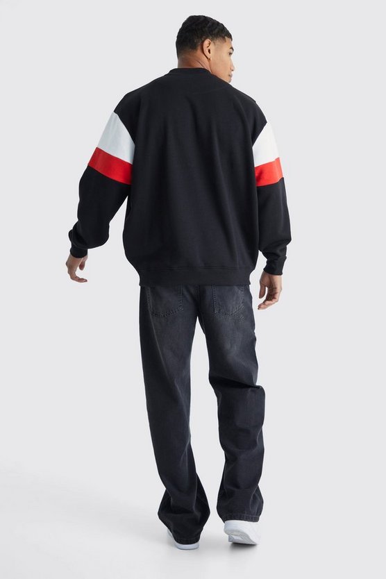 Oversize Colorblock Sweatshirt mit Logo