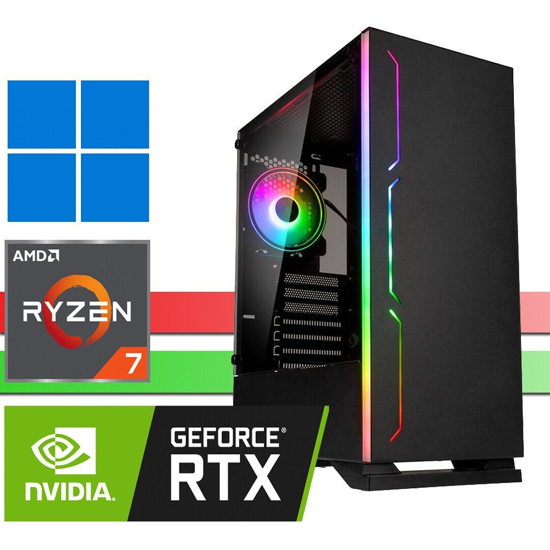 X-HARDWARE X-Gaming 5700X, RTX3060, 32GB, 1000GB NVMe, HDD, Win 11 Pro Gaming-PC (AMD Ryzen 7, RTX 3060, 32 GB RAM, 0 GB HDD, 1000 GB SSD, Luftkühlung)