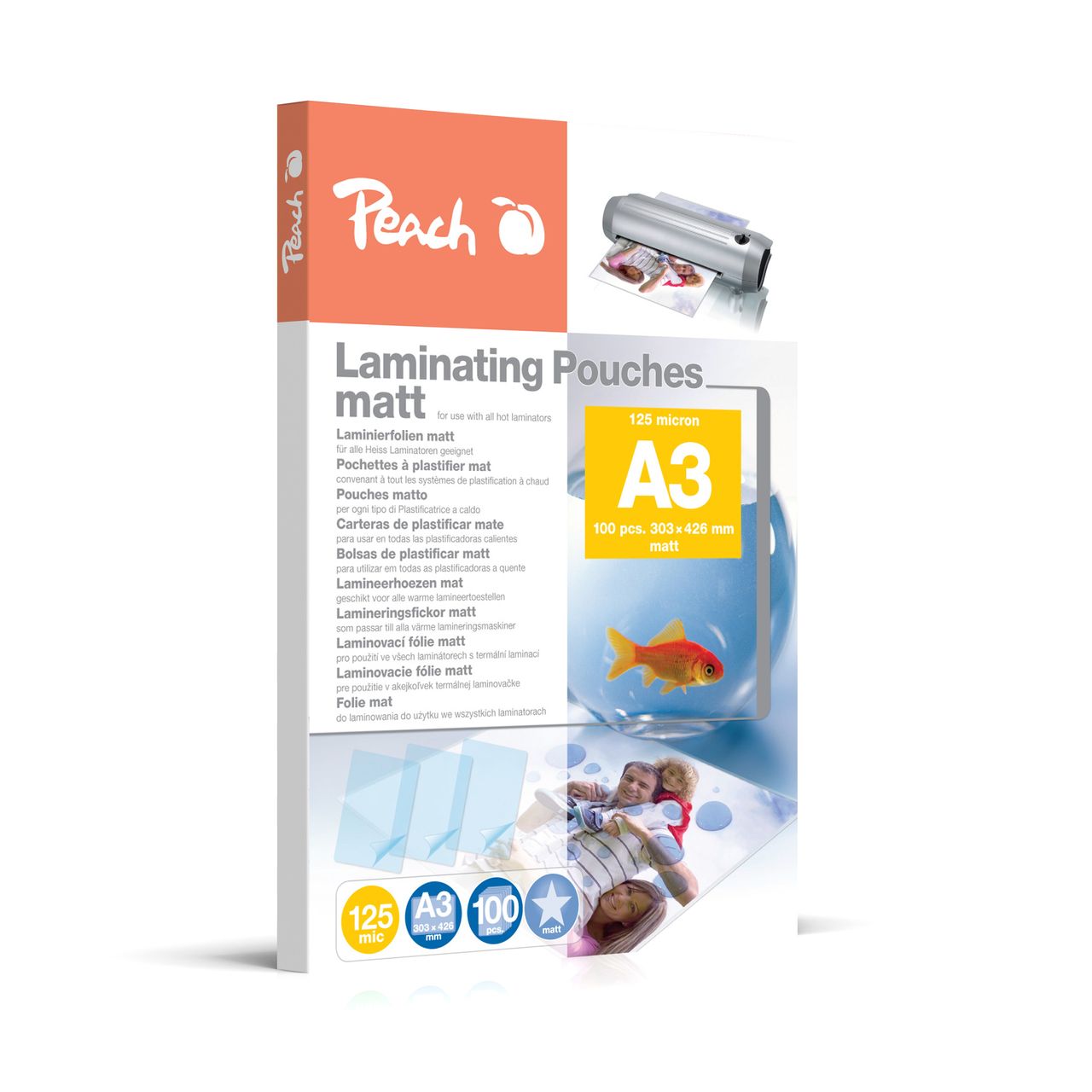 Peach Laminierfolien A3, 125 mic, matt, 100 Stk.