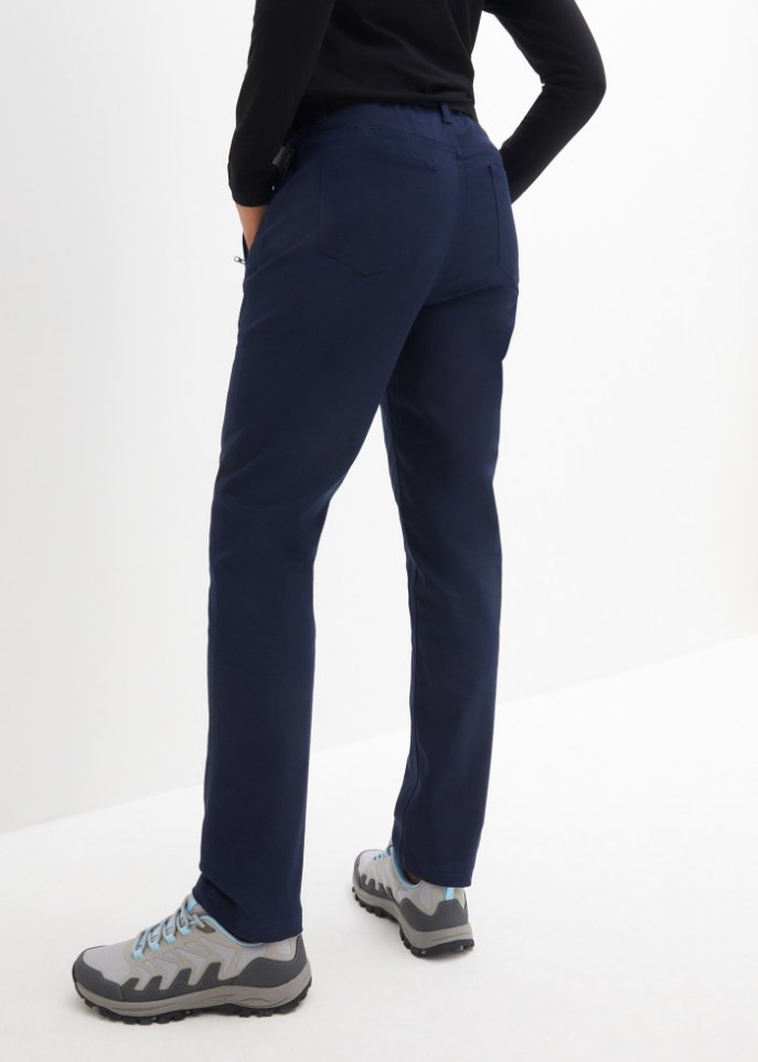 Wasserabweisende Funktionshose aus Stretch-Twill mit Gürtel, Straight