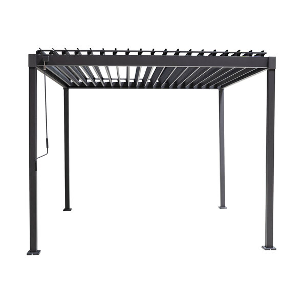 Pavillon mit Lamellendach, anthrazit, 3 x 3 m