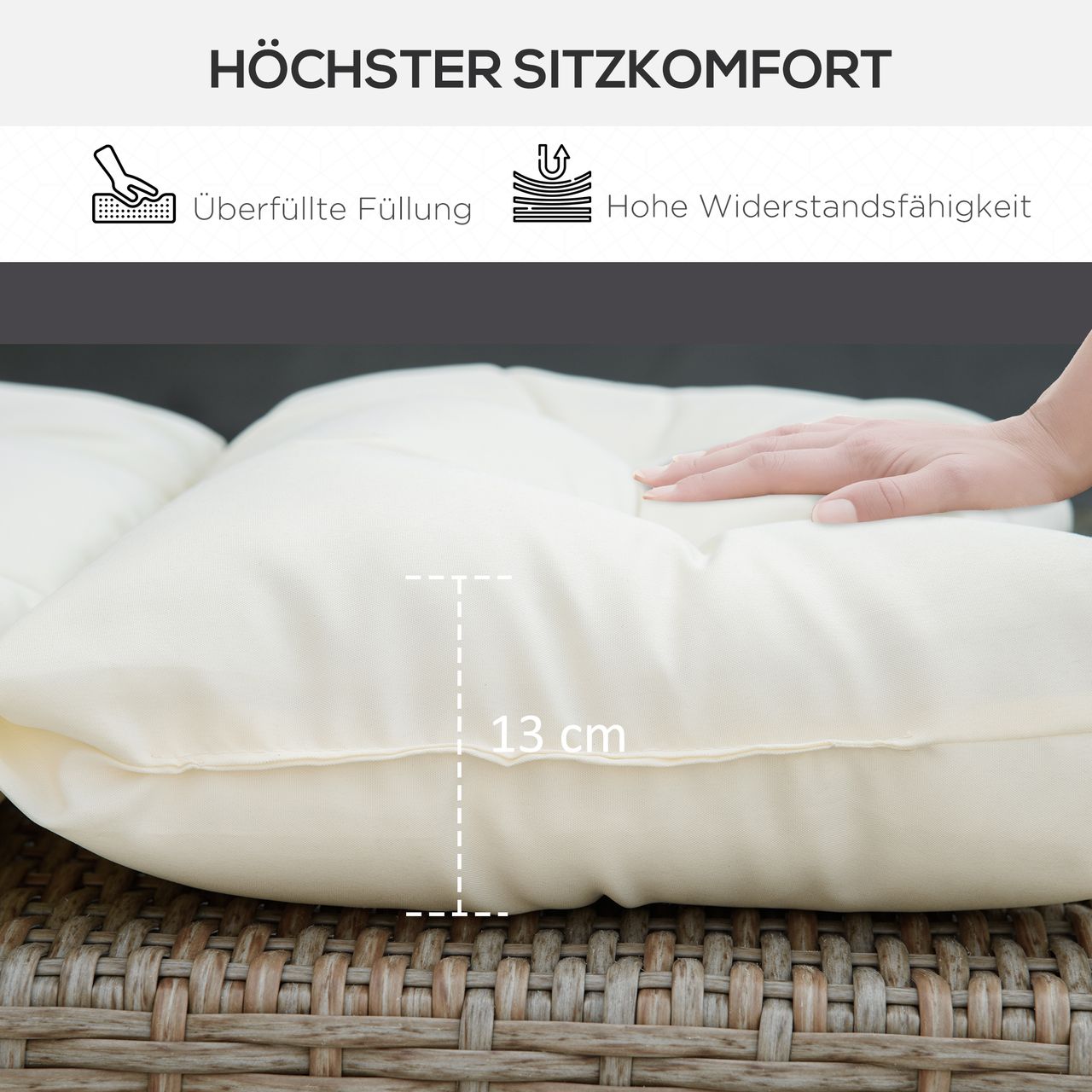 Outsunny Liegenauflage Liegenpolster Sonnenliege Auflage Polsterauflage