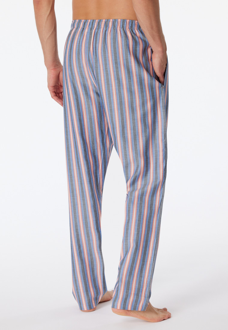Loungehose lang Webware Organic Cotton Streifen grapefruit - Mix+Relax