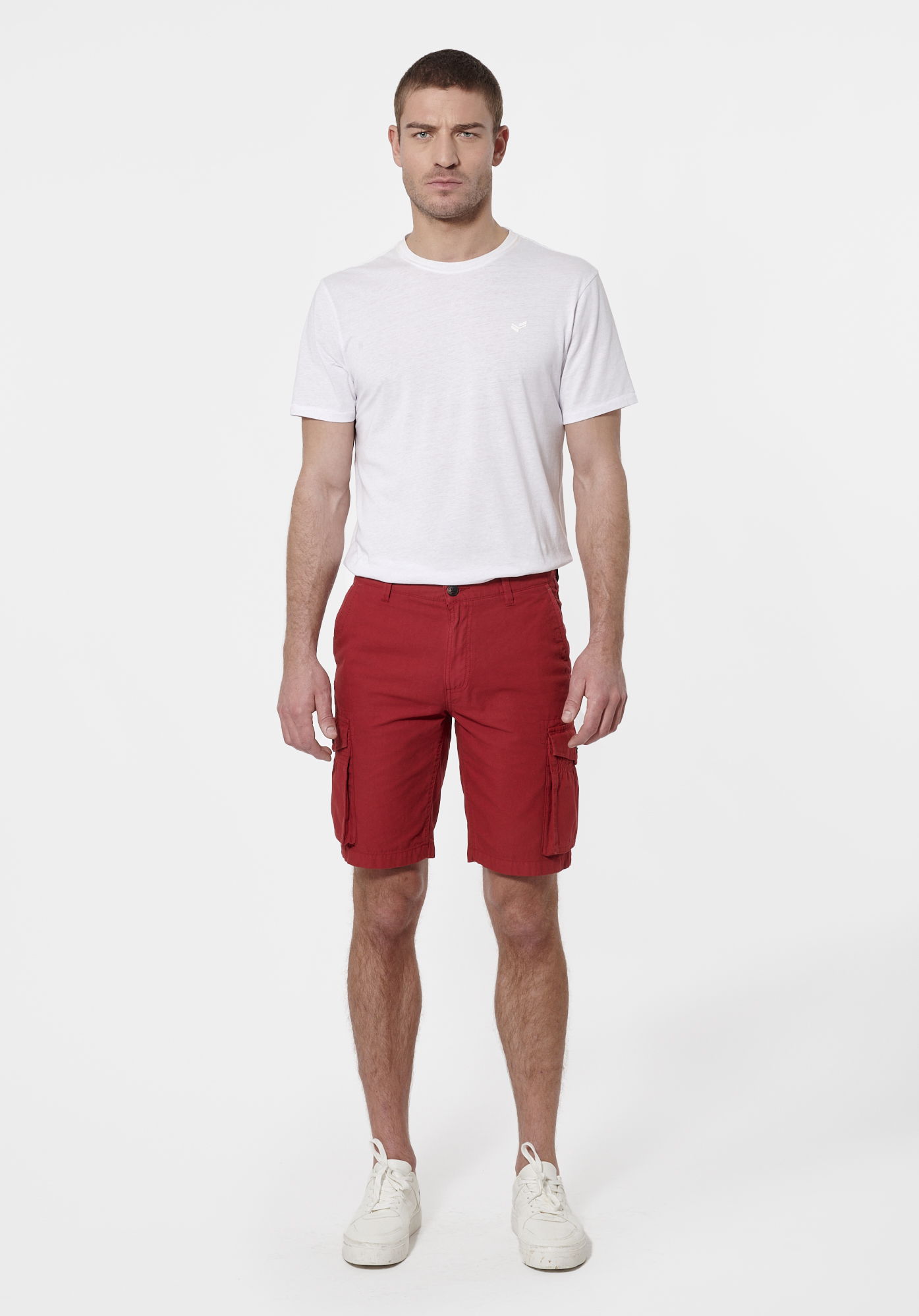 MARCO  Short rouge cargo Homme en 100% coton