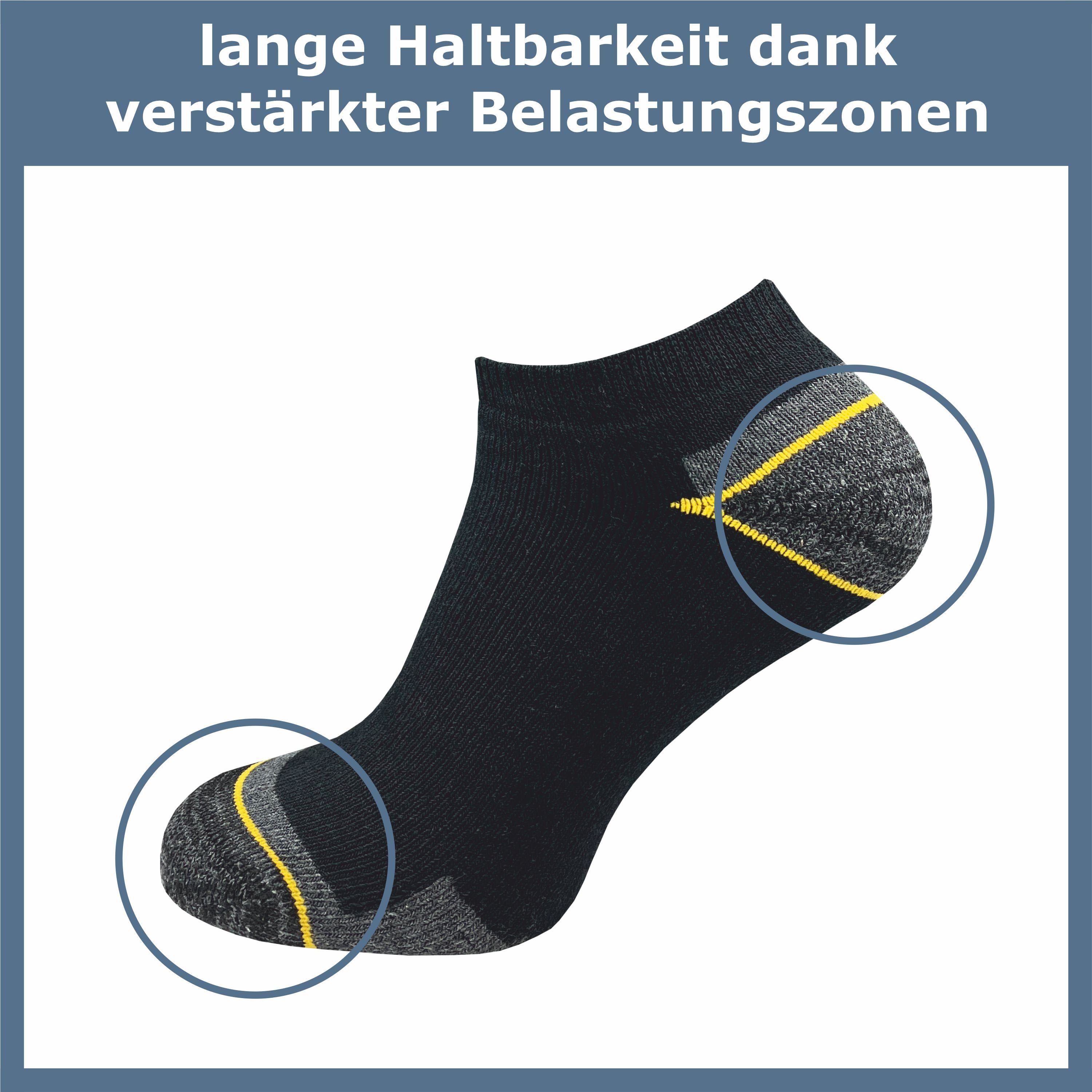 GAWILO Arbeitssocken - Sneaker - für Herren mit atmungsaktiver Baumwolle gegen Schweißfüße (6 Paar) Ideal für Sicherheitsschuhe oder Arbeitsschuhe - Arbeits Sneaker