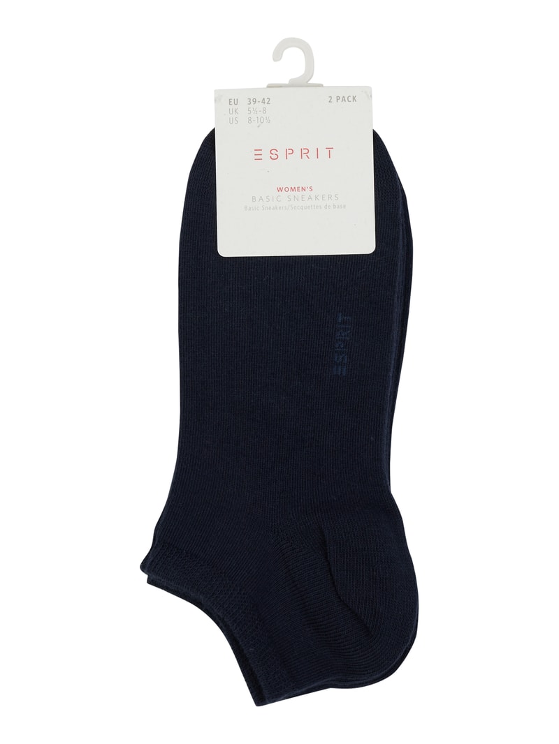 Sneakersocken mit Stretch-Anteil im 2er-Pack in marineblau