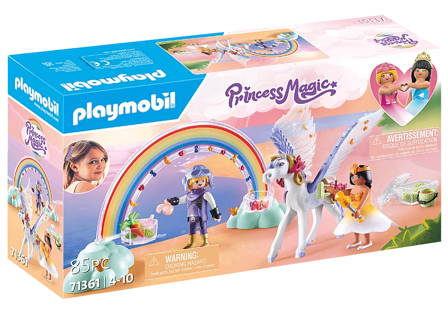 Himmlischer Pegasus mit Regenbogen