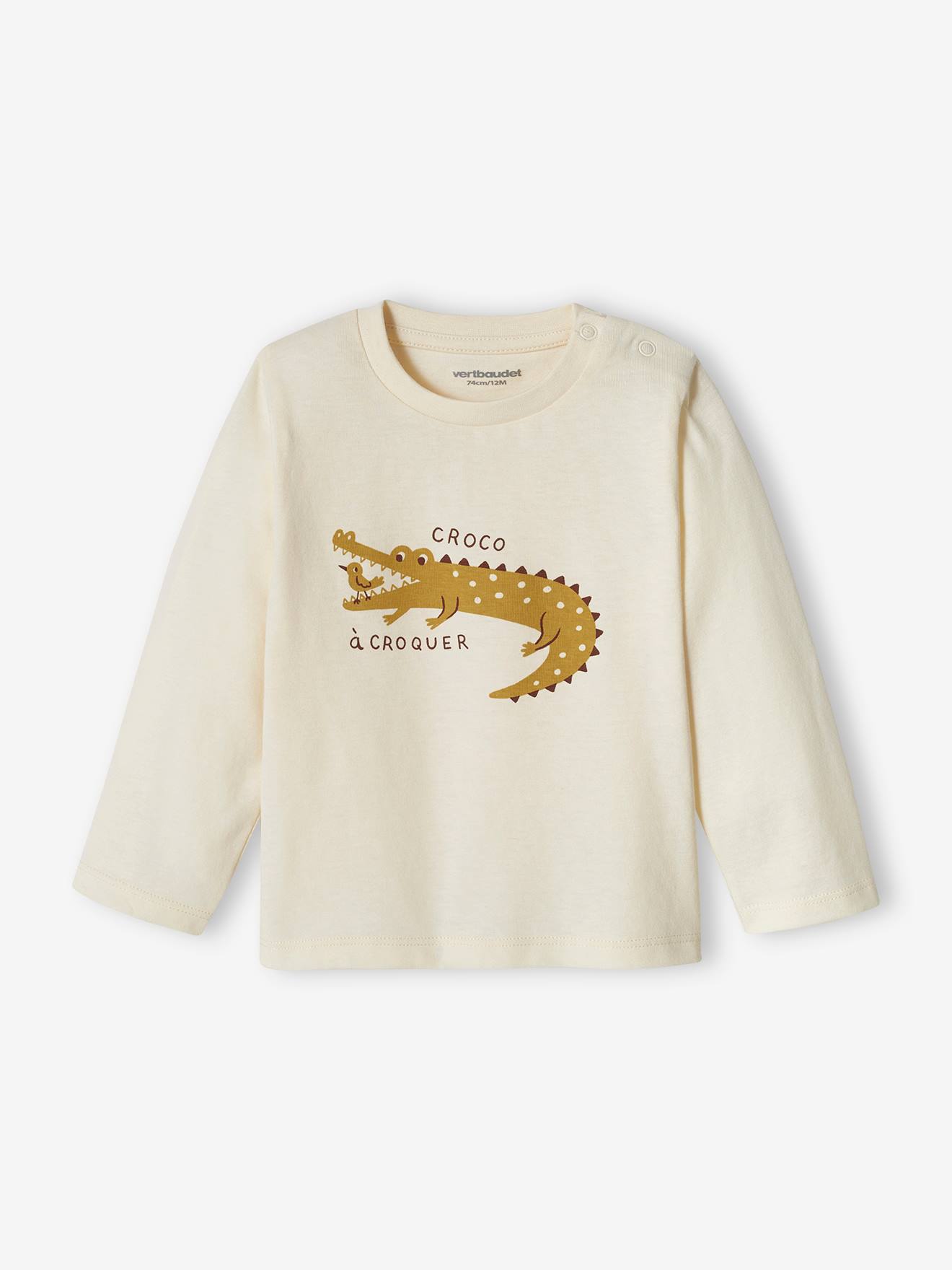 Lot de 2 T-shirts basics bébé motif animal et rayé bleu grisé