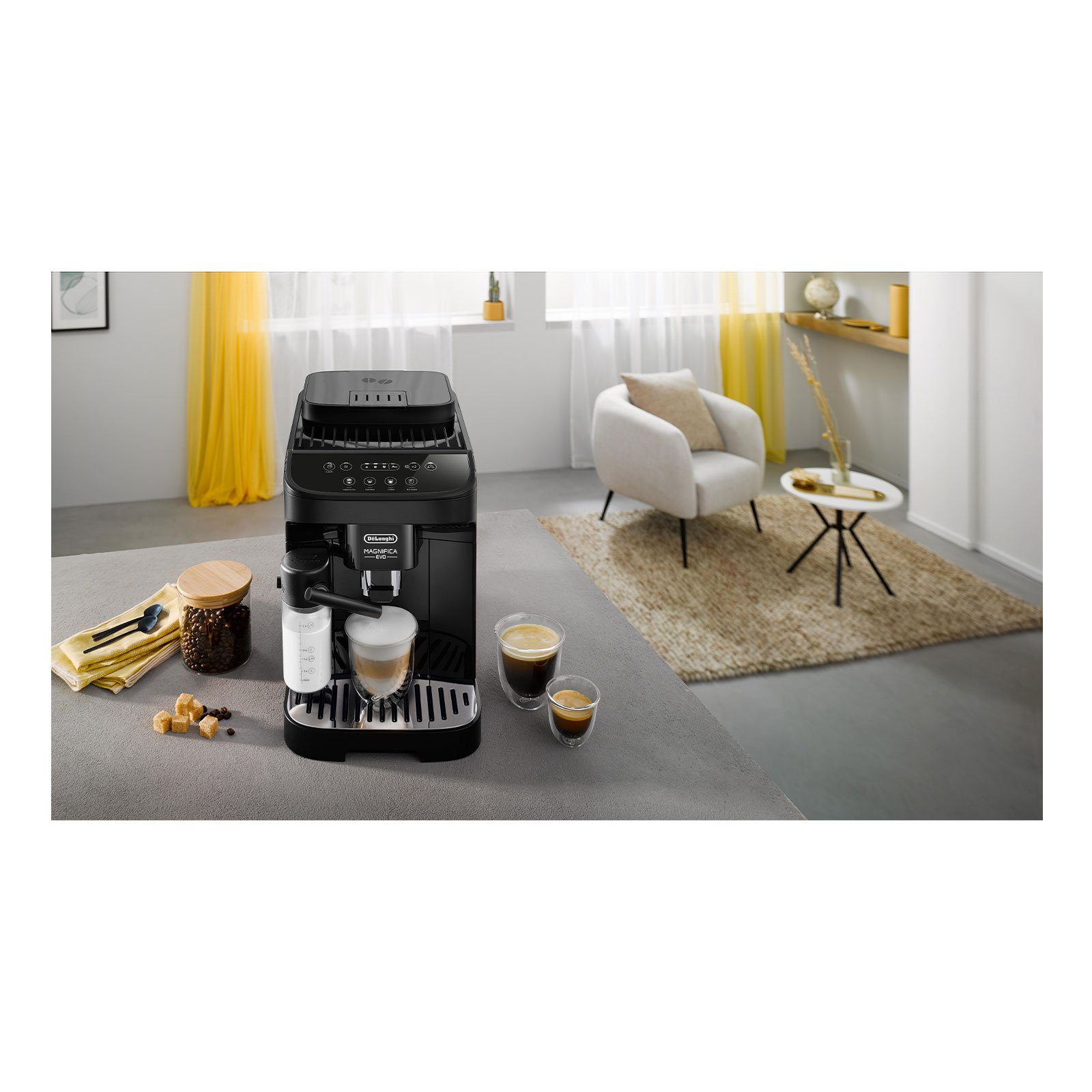 De'Longhi Kaffeevollautomat ECAM293.52.B MAGNIFICA, 4 Soft-Touch-Symbole, Herausnehmbare Brühgruppe