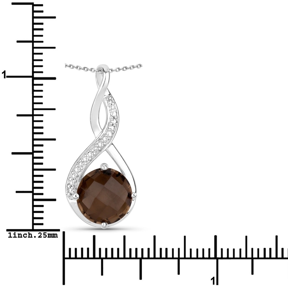 Rafaela Donata Chaîne Argent sterling Quartz fumé en Argent Bijoux