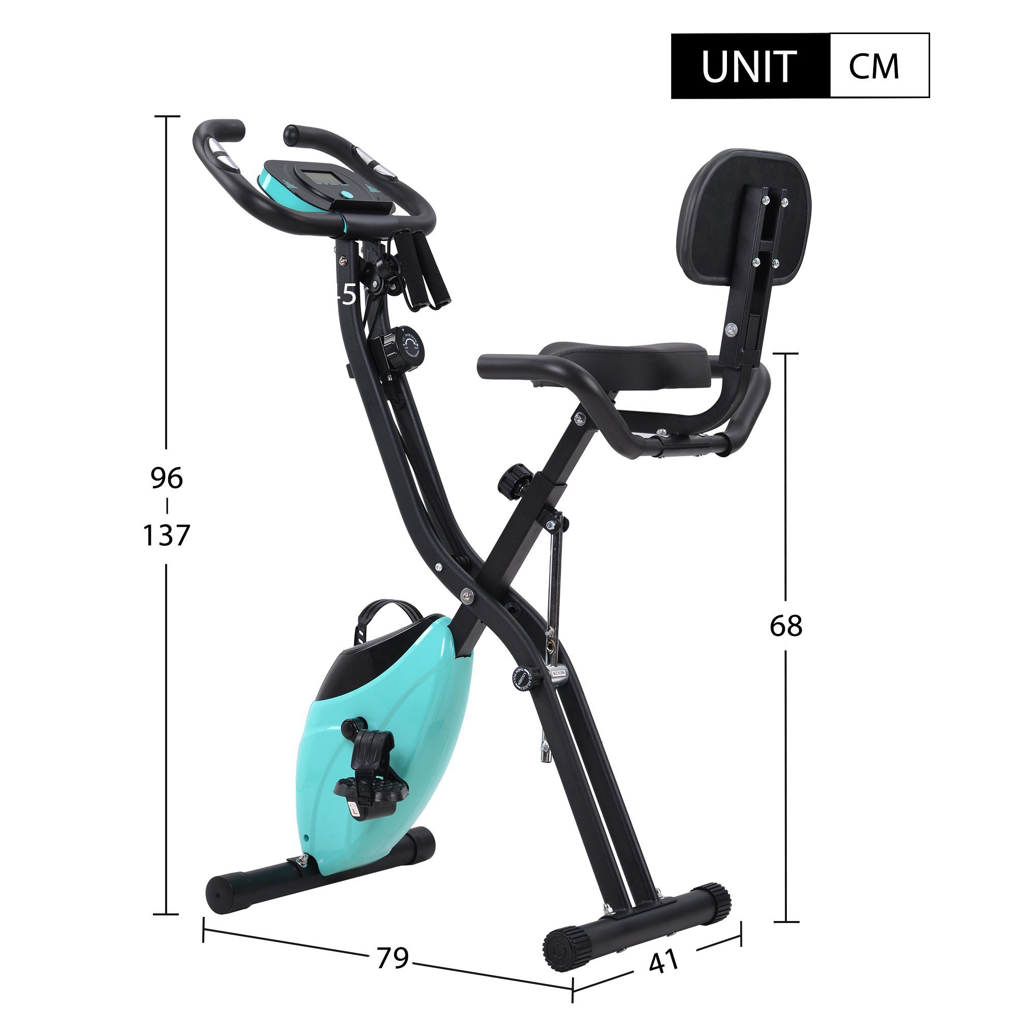 EXTSUD Heimtrainer Faltbares magnetisches Heimtrainer für effizientes Indoor-Training, 4-in-1-Design für verschiedene Trainingspositionen