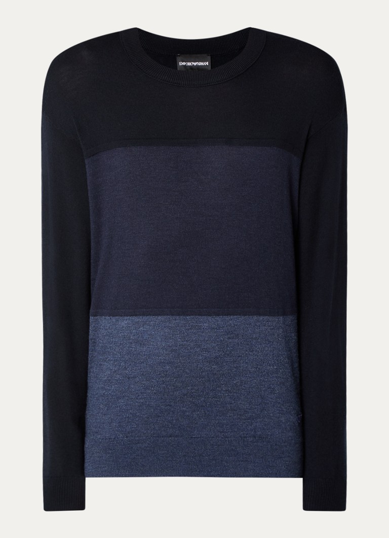 Emporio Armani Fine-knit pullover in virgin wool blend