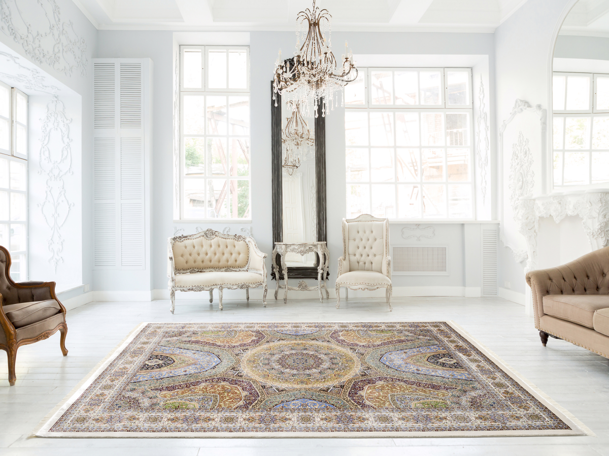 Webteppich Silk Line Ghom Mehrfarbig 80 x 150 cm