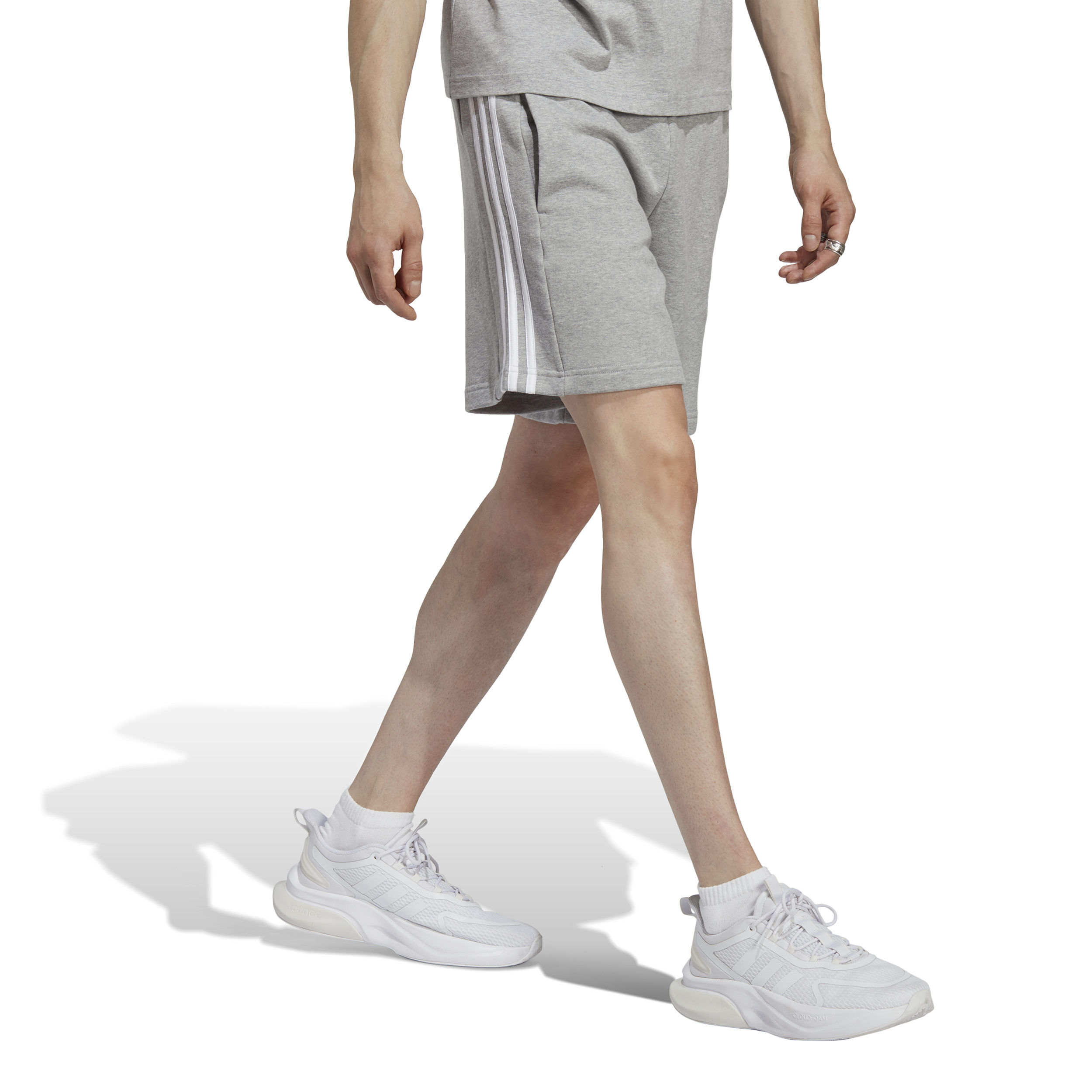 3 Stripes French Terry Shorts Herren - Hellgrau, Weiß