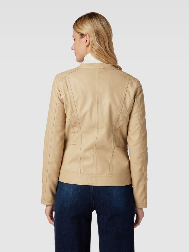 Lederjacke mit Reißverschluss Modell 'Gunilla' in beige